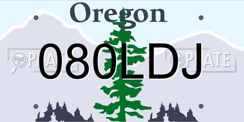 080LDJ Oregon License Plate