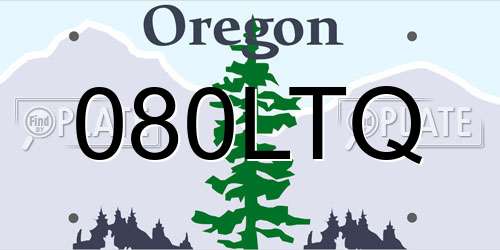 080LTQ Oregon License Plate