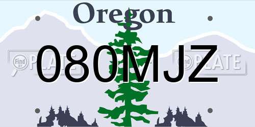 080MJZ Oregon License Plate