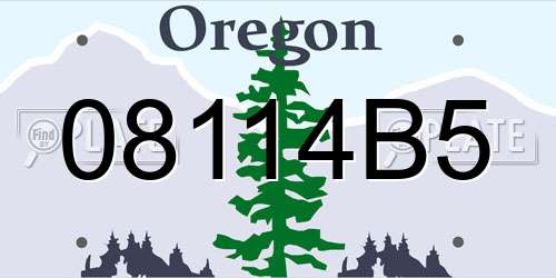 08114B5 Oregon License Plate