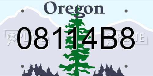 08114B8 Oregon License Plate