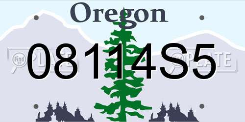 08114S5 Oregon License Plate
