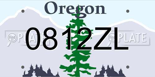 0812ZL Oregon License Plate