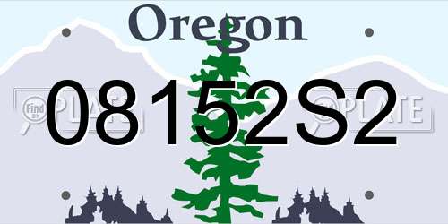 08152S2 Oregon License Plate