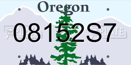 08152S7 Oregon License Plate