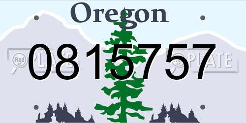 0815757 Oregon License Plate