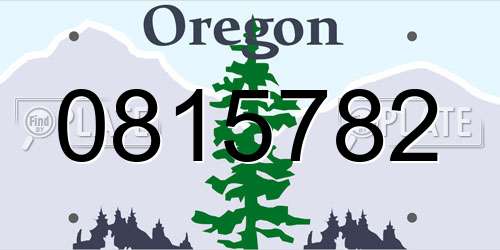 0815782 Oregon License Plate