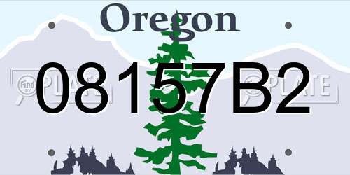 08157B2 Oregon License Plate