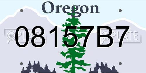 08157B7 Oregon License Plate