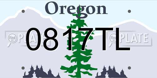 0817TL Oregon License Plate