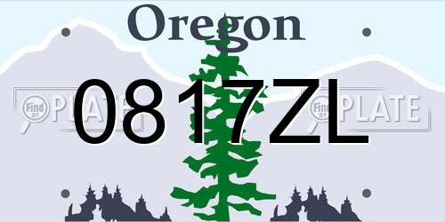0817ZL Oregon License Plate