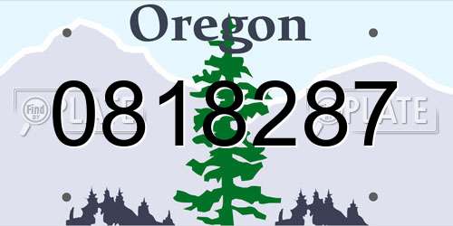 0818287 Oregon License Plate