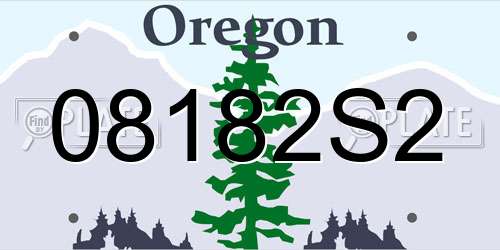 08182S2 Oregon License Plate