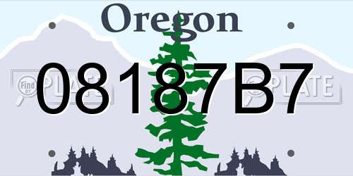 08187B7 Oregon License Plate