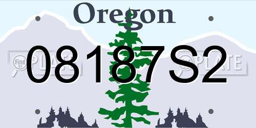 08187S2 Oregon License Plate