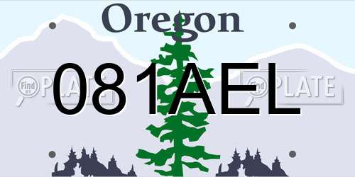081AEL Oregon License Plate