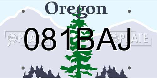 081BAJ Oregon License Plate