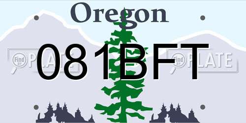 081BFT Oregon License Plate