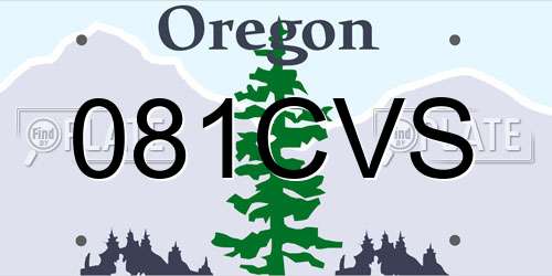 081CVS Oregon License Plate