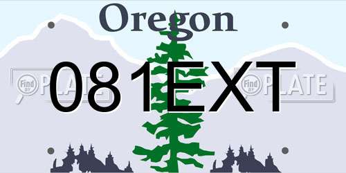 081EXT Oregon License Plate