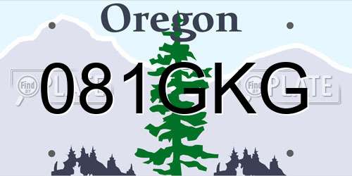 081GKG Oregon License Plate