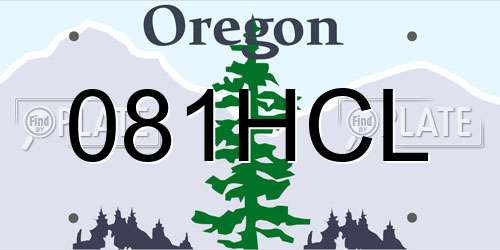 081HCL Oregon License Plate