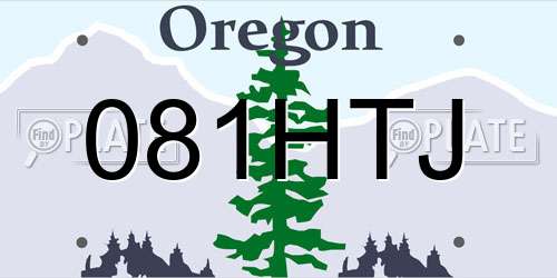 081HTJ Oregon License Plate