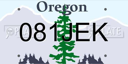 081JEK Oregon License Plate