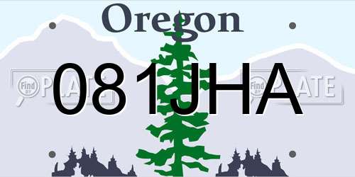 081JHA Oregon License Plate