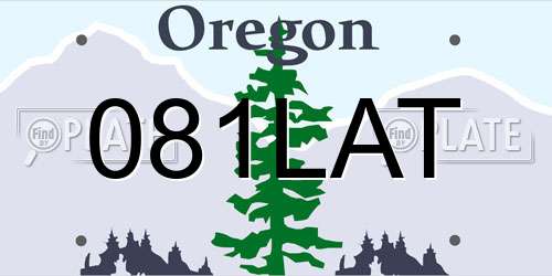 081LAT Oregon License Plate
