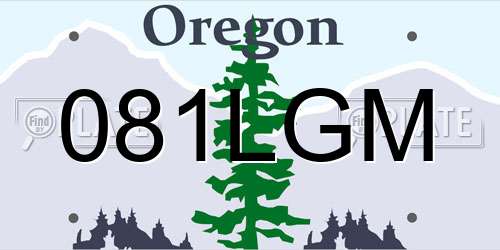 081LGM Oregon License Plate