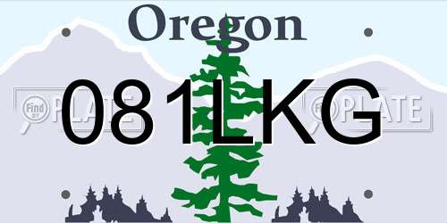 081LKG Oregon License Plate