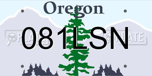 081LSN Oregon License Plate
