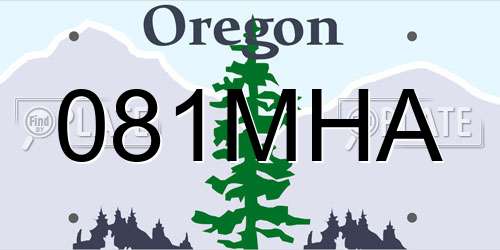 081MHA Oregon License Plate