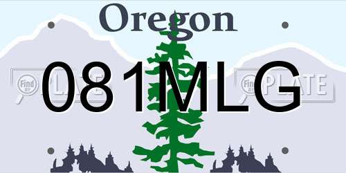 081MLG Oregon License Plate