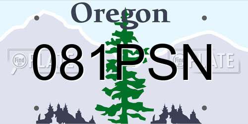 081PSN Oregon License Plate