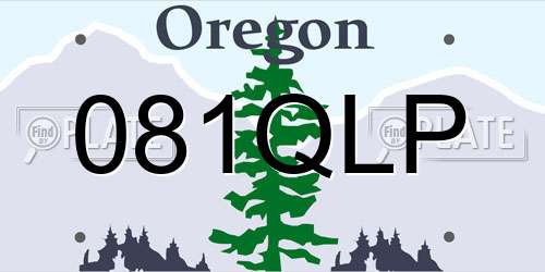 081QLP Oregon License Plate