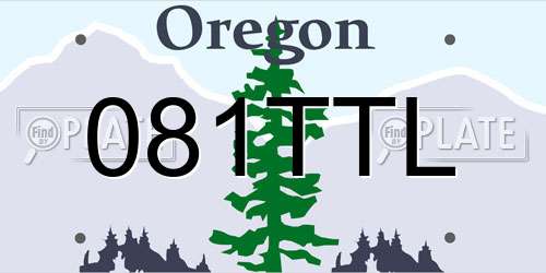 081TTL Oregon License Plate