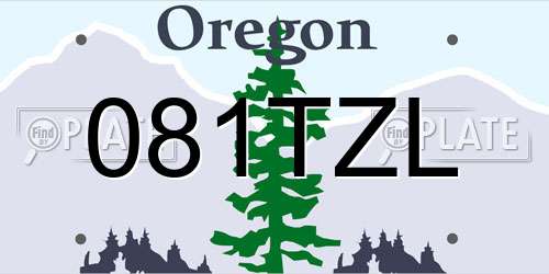 081TZL Oregon License Plate