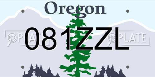 081ZZL Oregon License Plate