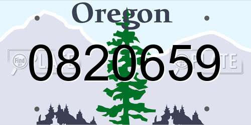0820659 Oregon License Plate