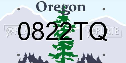 0822TQ Oregon License Plate