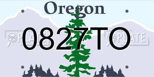 0827TO Oregon License Plate