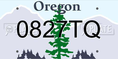 0827TQ Oregon License Plate