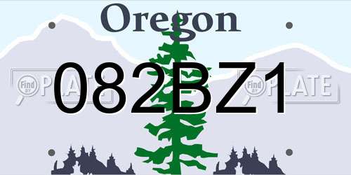 082BZ1 Oregon License Plate