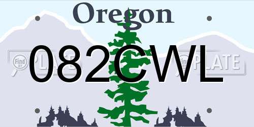 082CWL Oregon License Plate