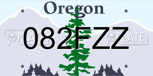 082FZZ Oregon License Plate