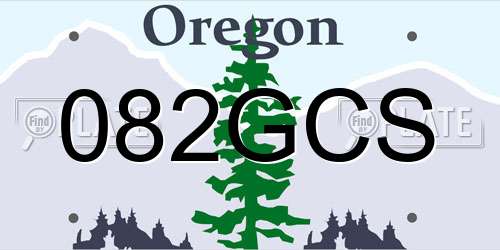 082GCS Oregon License Plate