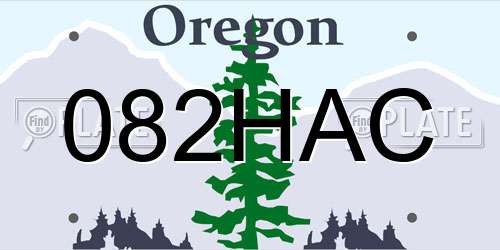 082HAC Oregon License Plate