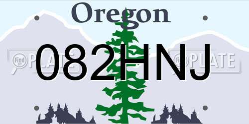 082HNJ Oregon License Plate